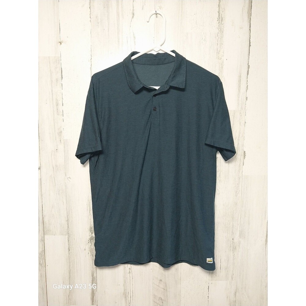 Vuori Mens Strato Tech Polo Shirt Navy Heather V188 Performance Apparel Size L